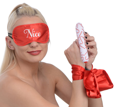 Bang - Naughty Holiday Kit - Wrist Ties XL Bullet  and Blindfold Bang - Naughty Holiday Kit - Wrist Ties XL Bullet  and Blindfold