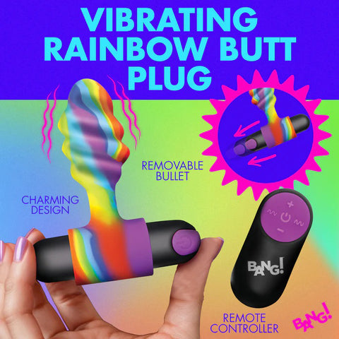 Vibrating Rainbow Butt Plug Vibrating Rainbow Butt Plug