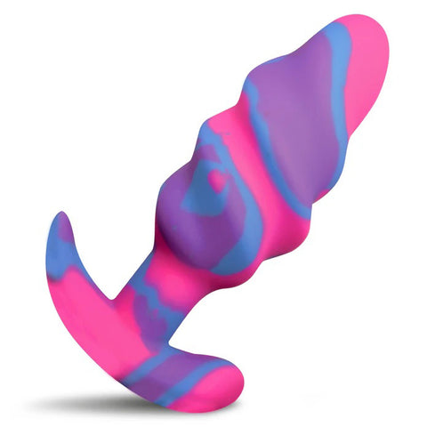 Unicorn Swirl Silicone Butt Plug - Medium Unicorn Swirl Silicone Butt Plug - Medium