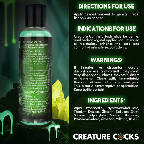 Creature Cum Green Water-Based Lubricant 4oz Creature Cum Green Water-Based Lubricant 4oz