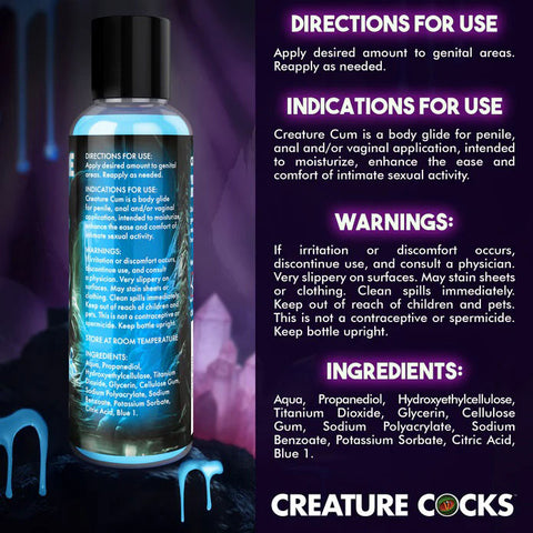 Creature Cum Blue Water-Based Lubricant 4oz Creature Cum Blue Water-Based Lubricant 4oz