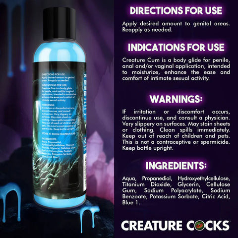 Creature Cum Blue Water-Based Lubricant 8oz Creature Cum Blue Water-Based Lubricant 8oz
