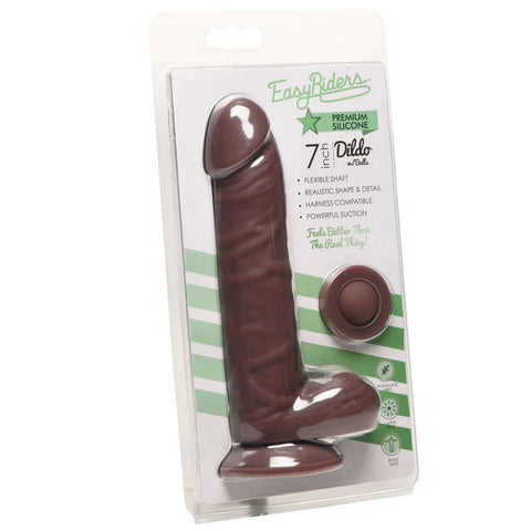 Easy Riders 7" Silicone Dildo With Balls - Dark Easy Riders 7" Silicone Dildo With Balls - Dark