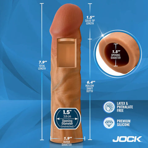 Jock 1.5" Silicone Penis Extension Sleeve - Medium Jock 1.5" Silicone Penis Extension Sleeve - Medium
