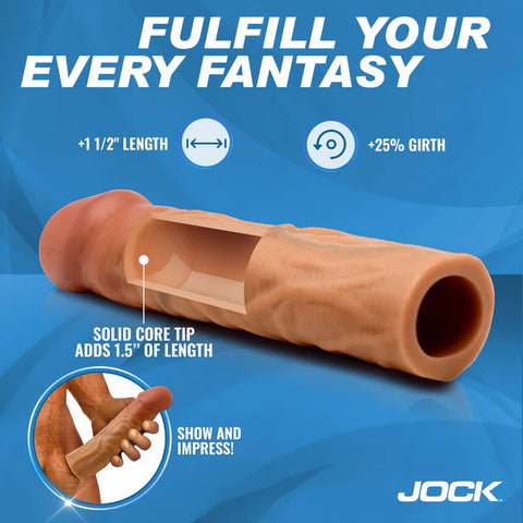 Jock 1.5" Silicone Penis Extension Sleeve - Medium Jock 1.5" Silicone Penis Extension Sleeve - Medium