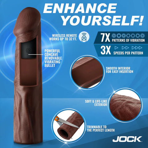 Jock Vibrating Penis Extension with Remote - Dark Jock Vibrating Penis Extension with Remote - Dark