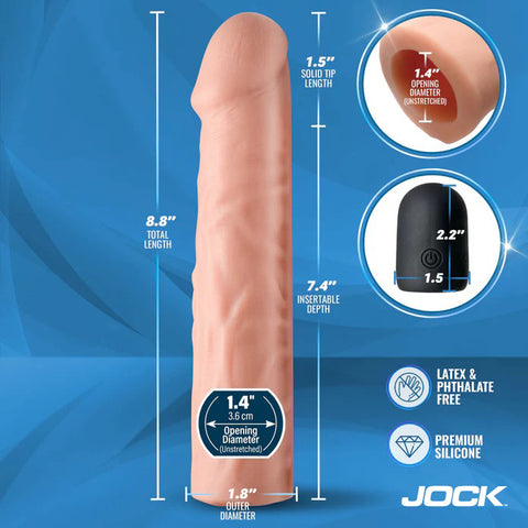Jock Vibrating Penis Extension with Remote - Light Jock Vibrating Penis Extension with Remote - Light