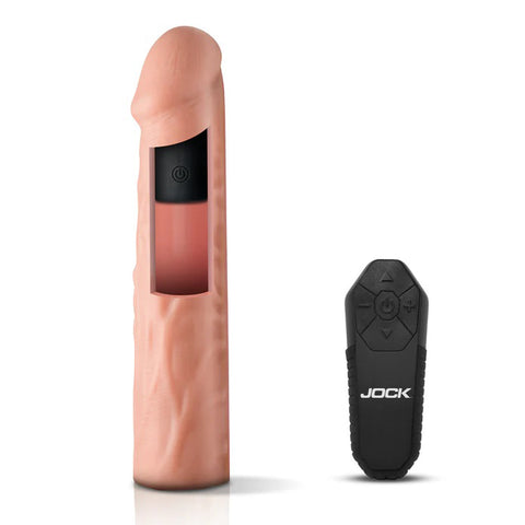 Jock Vibrating Penis Extension with Remote - Light Jock Vibrating Penis Extension with Remote - Light