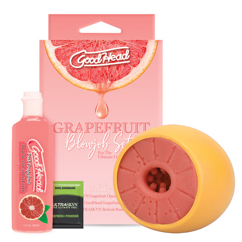 Goodhead - Grapefruit Blowjob Set - Yellow/pink Goodhead - Grapefruit Blowjob Set - Yellow/pink