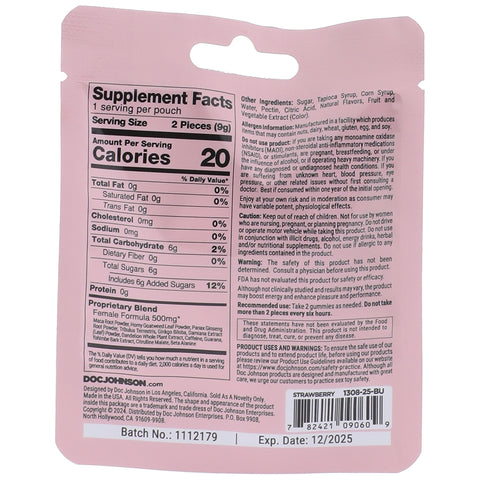 Spanish Fly - Female Sex Gummies - 12 Pack - 2 Pcs Per Pack - Strawberry Spanish Fly - Female Sex Gummies - 12 Pack - 2 Pcs Per Pack - Strawberry