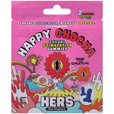 Happy Chocha (Hers) - Sexual Stimulation Gummies - 12 Pk/2 Pcs Per Pouch - Display Happy Chocha (Hers) - Sexual Stimulation Gummies - 12 Pk/2 Pcs Per Pouch - Display