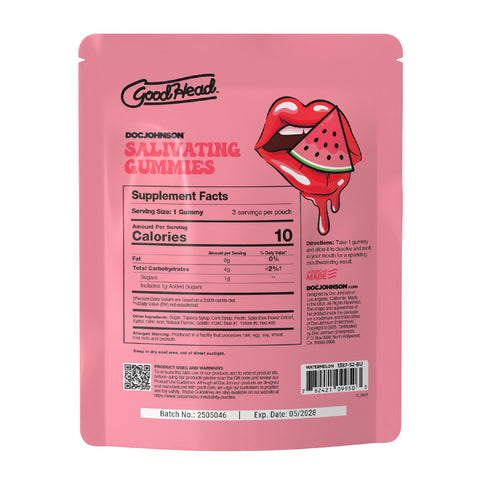 Goodhead - Salivating Gummies 24pk Display (3 Pcs Per Pouch) - Watermelon Goodhead - Salivating Gummies 24pk Display (3 Pcs Per Pouch) - Watermelon