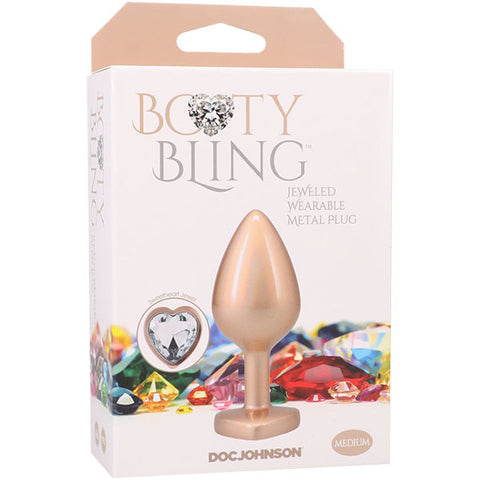 Booty Bling Metal Heart Plug - Medium - Gold Booty Bling Metal Heart Plug - Medium - Gold