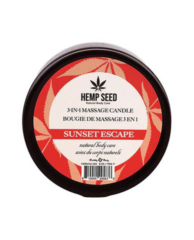 Hemp Seed 3-in-1 Massage Candle - Sunset Escape 6 Oz Hemp Seed 3-in-1 Massage Candle - Sunset Escape 6 Oz