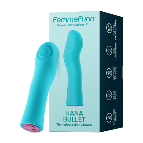Hana Bullet Thumping Vibrator - Turquoise Hana Bullet Thumping Vibrator - Turquoise