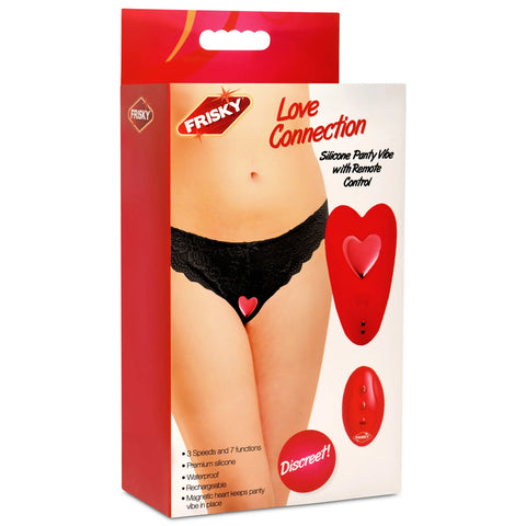 Love Connection Silicone Panty Vibe With Remote Control - Red Love Connection Silicone Panty Vibe With Remote Control - Red