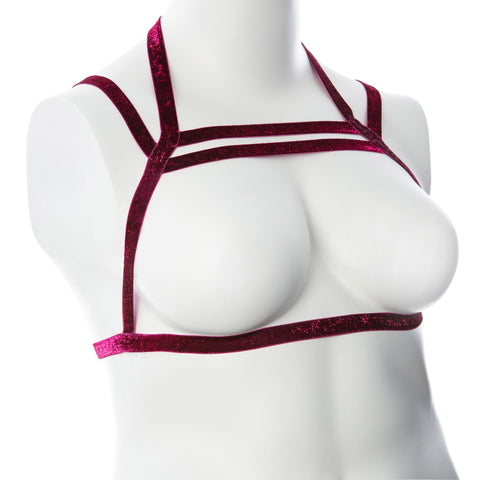 Gender Fluid Sugar Coated Harness - Small/large - Raspberry Gender Fluid Sugar Coated Harness - Small/large - Raspberry