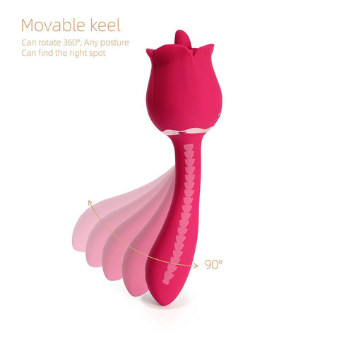 Rhea - the Rose Clit Licking Tongue Vibrator and G Spot Massager - Pink Rhea - the Rose Clit Licking Tongue Vibrator and G Spot Massager - Pink