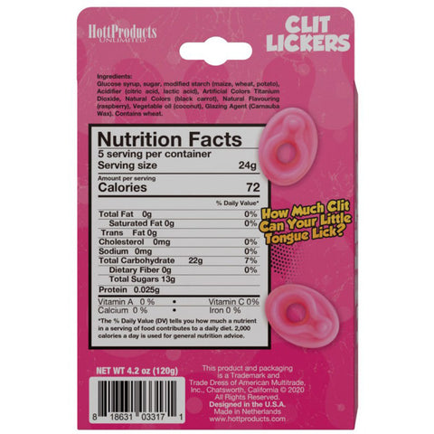 Clit Lickers Gummies Raspberry Flavors 4.2oz Clit Lickers Gummies Raspberry Flavors 4.2oz