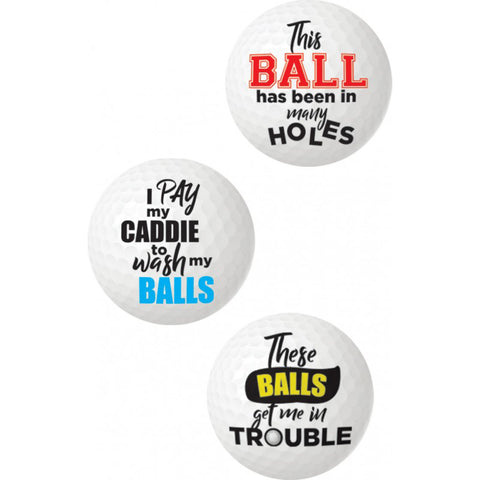 Balls Deep Funny Slogan Golf Balls Assorted Slogan 3pk Balls Deep Funny Slogan Golf Balls Assorted Slogan 3pk
