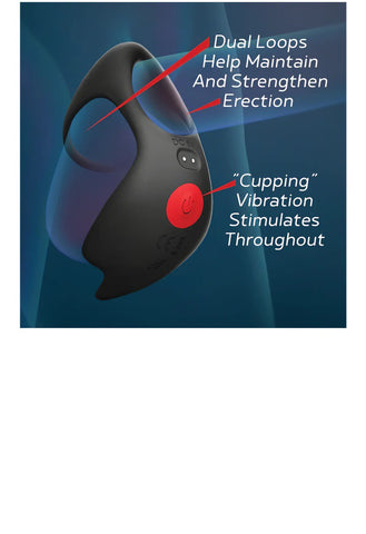 Red Dot Vibrating Cock Ring V3 With Remote - Black/red Red Dot Vibrating Cock Ring V3 With Remote - Black/red