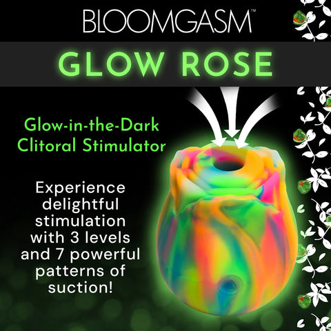Glow Rose Glow-in-the-Dark Rose Clit Stimulator - Rainbow Glow Rose Glow-in-the-Dark Rose Clit Stimulator - Rainbow