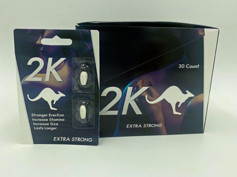 Kangaroo 2k - White - Extra Strong - 30 Count Display - 2ct Blister Kangaroo 2k - White - Extra Strong - 30 Count Display - 2ct Blister