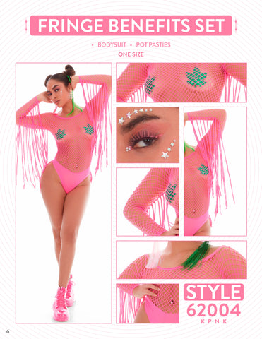 Fringe Benefits 2pc Set - One Size - Pink Fringe Benefits 2pc Set - One Size - Pink