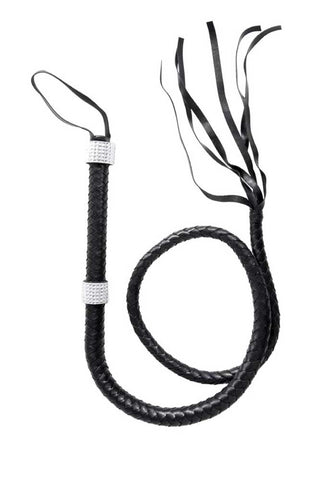 Rhinestone Handle Whip - Black Rhinestone Handle Whip - Black