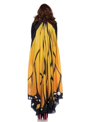 Festival Butterfly Wing Halter Cape - Orange/  - One Size - Black Festival Butterfly Wing Halter Cape - Orange/  - One Size - Black