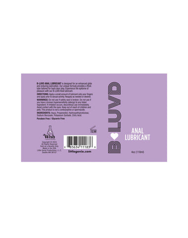 B-Luvd Anal Lubricant 4oz B-Luvd Anal Lubricant 4oz