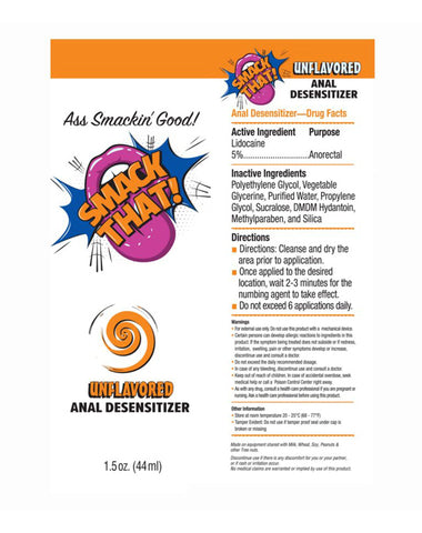 Smack That Anal Desensitizer Unflavored 1.5oz Smack That Anal Desensitizer Unflavored 1.5oz