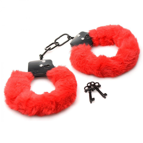 Cuffed in Fur Furry Handcuffs - Red Cuffed in Fur Furry Handcuffs - Red