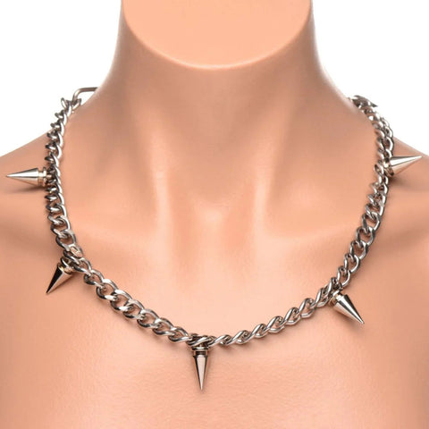 Punk Spiked Necklace Silver Punk Spiked Necklace Silver