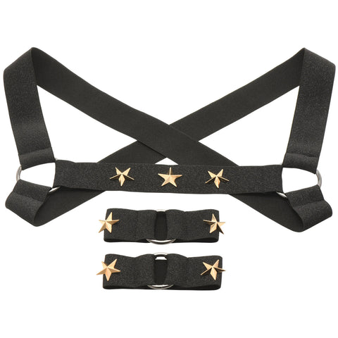 Star Boy Male Chest Harness With Arm Bands -  Small/medium - Black Star Boy Male Chest Harness With Arm Bands -  Small/medium - Black