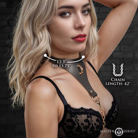 Captivate Collar With Body Chain - Black Captivate Collar With Body Chain - Black