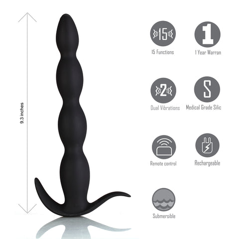 Mason Remote Control Silicone Butt Plug - Black Mason Remote Control Silicone Butt Plug - Black