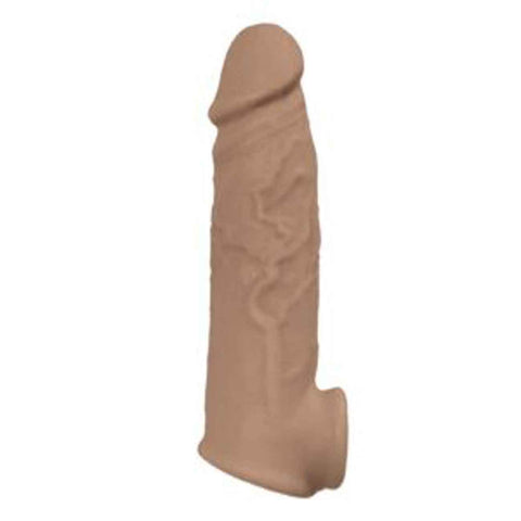 Natural Realskin Vibrating Penis Xtender - Brown Natural Realskin Vibrating Penis Xtender - Brown