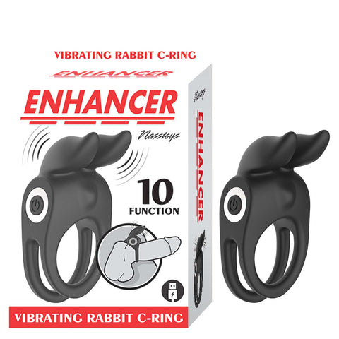 Enhancer Vibrating Rabbit C-Ring - Black Enhancer Vibrating Rabbit C-Ring - Black
