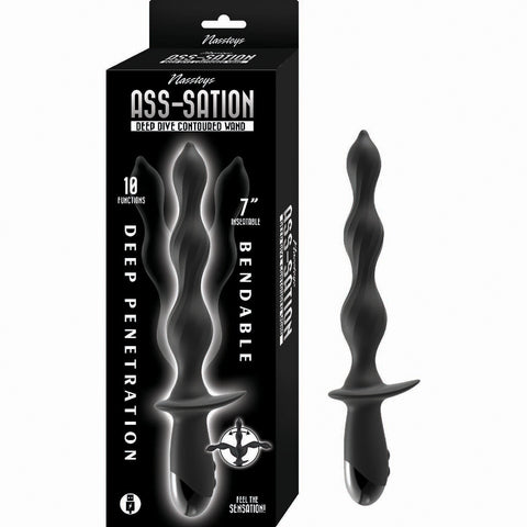 Ass-Sation Deep Dive Contoured Wand - Black Ass-Sation Deep Dive Contoured Wand - Black