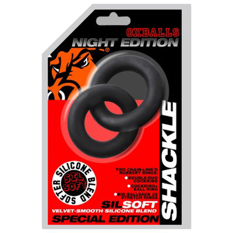 Shackle Double Link'd Cock/ball Rings - Black Shackle Double Link'd Cock/ball Rings - Black