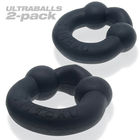 Ultraballs 2- Piece Cockring Set - Night Black Ultraballs 2- Piece Cockring Set - Night Black