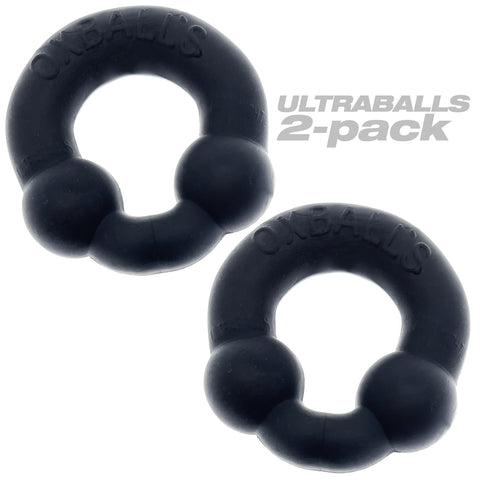 Ultraballs 2- Piece Cockring Set - Night Black Ultraballs 2- Piece Cockring Set - Night Black