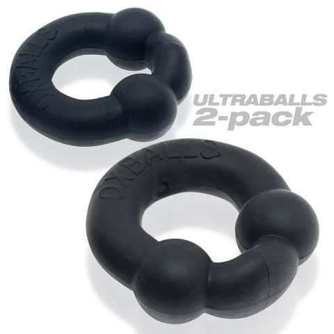 Ultraballs 2- Piece Cockring Set - Night Black Ultraballs 2- Piece Cockring Set - Night Black