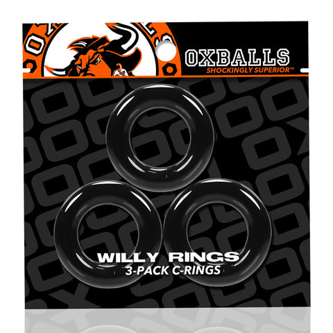 Willy Rings 3-Pack Cockrings - Black Willy Rings 3-Pack Cockrings - Black