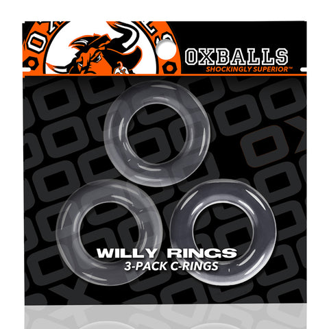 Willy Rings 3-Pack Cockrings - Clear Willy Rings 3-Pack Cockrings - Clear