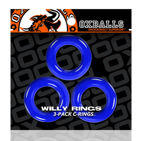 Willy Rings 3-Pack Cockrings - Police Blue Willy Rings 3-Pack Cockrings - Police Blue