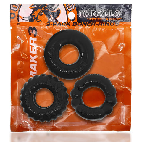 Bonemaker 3-Pack Boner Rings - Black Bonemaker 3-Pack Boner Rings - Black