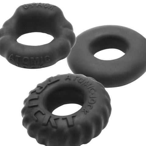 Bonemark 3-Pack Boner Cockring Kit - Black Bonemark 3-Pack Boner Cockring Kit - Black