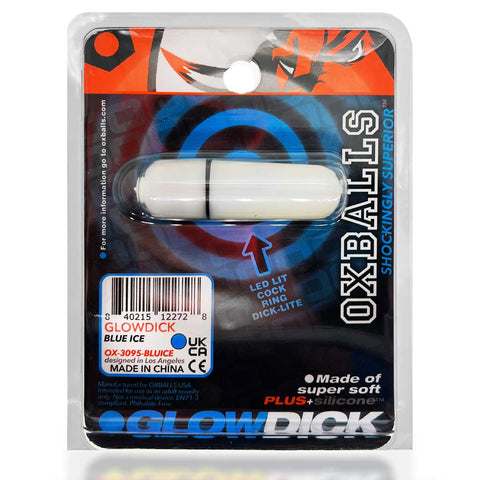 Glowdick Cockring With Led - Blue Ice Glowdick Cockring With Led - Blue Ice